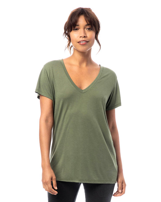 Alternative Ladies' 50/50 Poly Rayon Slinky V-neck Short Sleeve T-Shirt